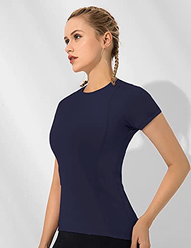 Volleyball Top Women's Short Sleeve Running Shirts With Thumbholes Stretch Breathable Athletic Base Layer Top Workout T-Shirt #TOP2