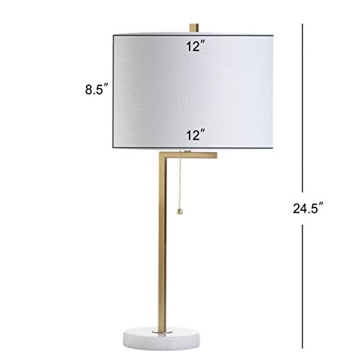 Jonathan Y Jyl1043A Alyssa 24.5" Metal/Marble Led Table Lamp Contemporary Bedside Desk Nightstand Lamp For Bedroom Living Room Office College Bookcase Led Bulb Included, Brass Gold/White #TOP5