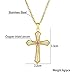 BRIGHTWINST Fashion Cubic Zirconia Cross Pendant Necklace Gold Color Stainless Steel Chain Women Jesus Christian Jewelry PTPNU1010
