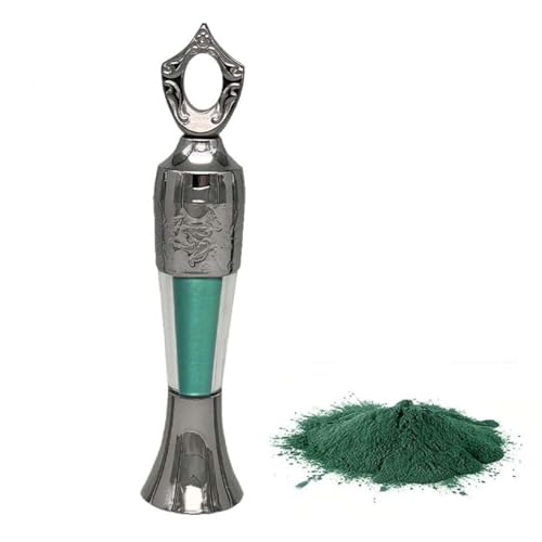 𝒌𝒐𝒉𝒍 Powder Eyeliner,100% Natural Egyptian 𝒌𝒐𝒉𝒍 Eyeliner–iInspired by Ancient Egyptian Beauty, Handmade Waterproof Long-Lasting Natural Traditional (Green+ Silver black)7-14 days delivery