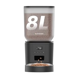 Automatic Dog Feeder – 8L/34 Cups Large Capacity Automatic Cat Food Dispenser with LCD Screen, Large Food Tray, Battery Operated, Timed Cat Feeder, Up to 50 Portions 6 Meals Per Day, Keeps Fresh