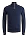 Produktbild JACK & JONES Herren Dünner Strickpullover | Stehkragen Sweater mit Reißverschluss | Langarm Basic JJEEMIL, Farben:Navy, Größe Pullover:L
