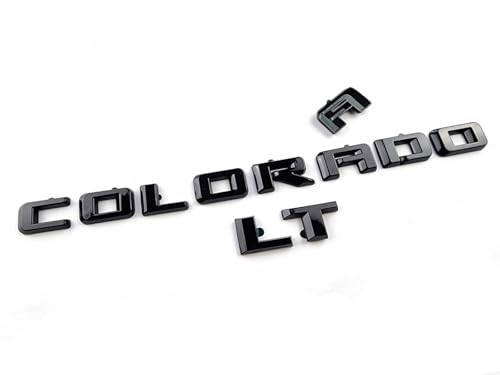 Image of Overlay Door Rear Emblems Letters 3D Badge Nameplate Replacement for 2023+ Colorado 3PCS (LT Version Gloss Black)