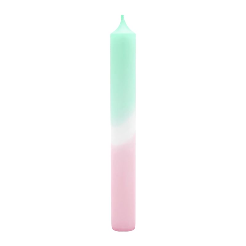 luterna DIP DYE Stabkerzen aus Paraffin, 180/22 mm, Mint-Pastellaltrosa, KERZENFARM HAHN, Brenndauer ca. 7h, 16 Stück pro Verpackung