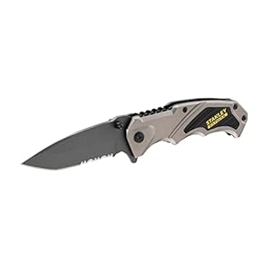 Stanley FMHT0-10311 Pocket Knife for Home & Professional Use Ideal for Cutting Into Multiple Surfaces, Ergonomic handle design, stainless steel blade, liner lock mechanism YELLOW & BLACK