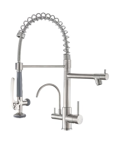 Fapully Commercial 3 Way Kitchen Faucets Pull Down Sprayer