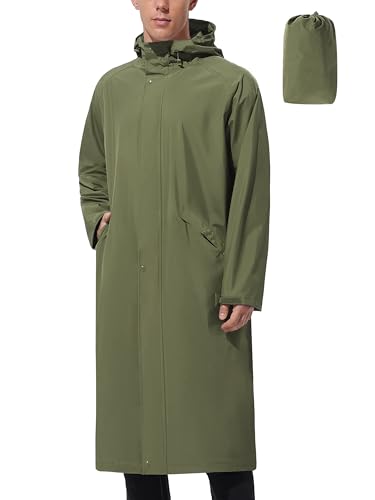 Amazon.com: UIQUR Men's Long Rain Jacket Windbreaker Waterproof