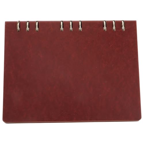 Agenda de cuero marrón con hojas resistentes a deformaciones para escritura cómoda