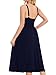 Sureple Corset Maxi Dress for Women Formal Adjustable Spaghetti Strap Knit Solid Pleated Bust Long Party Dresses(SP566-Navy-M)