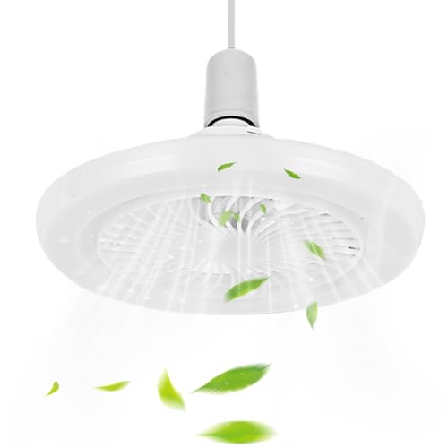Sghtil Luz con Ventilador - Ventilador De Techo Empotrado Con Luz Y Mando A Distancia | Electrodoméstico Eficiente con 3 Velocidades e Iluminación para Dormitorio, Sala de Estar, Oficina y Garaje