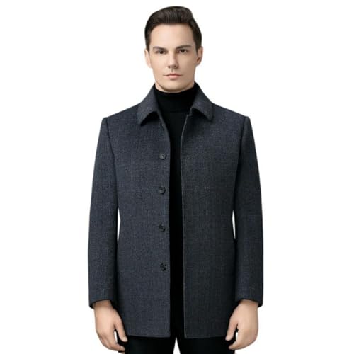 Chaqueta corta de invierno para hombre en lana de cachemira con forro desmontable de plumón