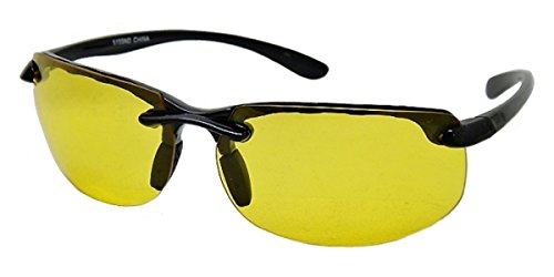 Half Frame Sport Wrap Around Yellow HD Night Driving Glasses