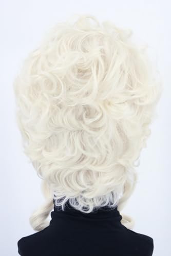 LeMarnia peruca loira branca vitoriana medieval rainha colonial peruca fantasia de halloween peruca