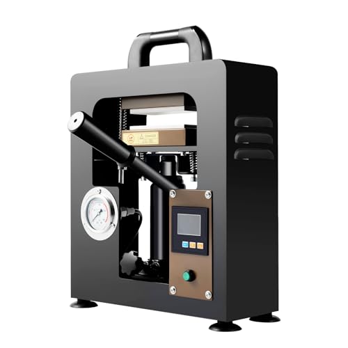 10 Ton Hydraulic Heat Press Machine 900W Press Manual High Pressure Jack Heat Press 2.4 X 4.7in Dual Heat Plates & LCD Display Time Temp Controller Stamping Machine for Printing Heat Transfer