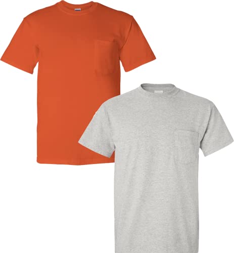 Gildan Mens DryBlend Workwear T-Shirts with Pocket (2-pack)