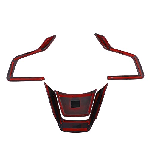 X Autohaux 4Pcs Abs Plastic Red Interior Steering Wheel Cover Trim Set For Subaru Forester Ascent 2019-2021 Inner Decoration Auto Accessories #TOP6