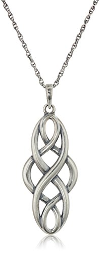 Womens Oxidized Sterling Silver Celtic Knot Pendant Necklace, Gray, 18 Inch #TOP6