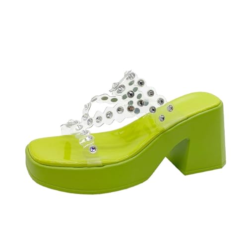 Zapatillas informales huecas tipo sandalia con tacón inclinado para mujer