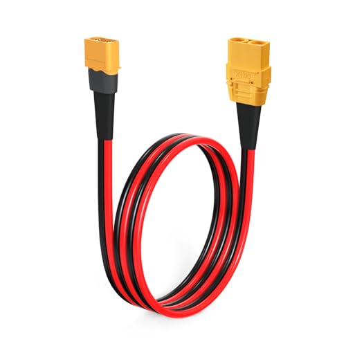 ELFCULB XT60 to XT90 Adapter Cable 10AWG XT60 Male to XT90 Female Connector Cable for RC Lipo Battery Drone(2FT)