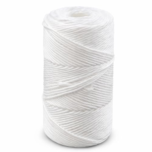 Heavy Duty 200 lbs Strong Polypropylene Tomato Twine Garden Plant Tie String Greenhouse Trellis Twine Durable PP Tying Twine for Bundling Packaging Gardening Farming (White/Green) 656FT