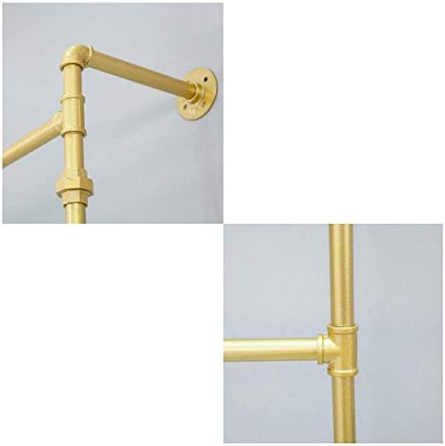 FURVOKIA Modern Simple Industrial Pipe Hanging Rods Clothing Racks (Gold)