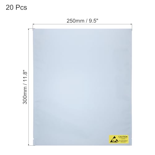Image of MECCANIXITY 20Pcs Anti Static Bags ESD Shielding Bag Flat Open Top Anti Static Bag for Electronic Devices 9.8x11.8 Inch(250 * 300mm)