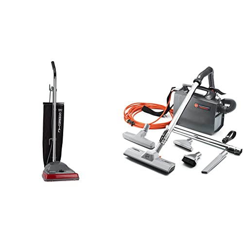 Sanitaire - Sc679K Sc679 Tradition Upright Vacuum Gray & Hoover Commercial Ch30000 Lightweight Canister Vacuum Cleaner With Attachments, 8 Pounds, Black #TOP23