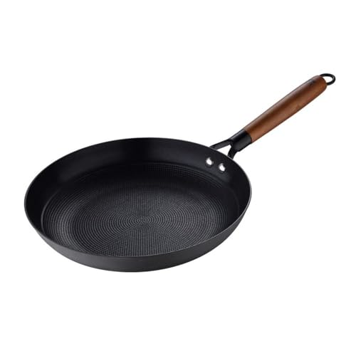 MasterPro Odín Wok Sartén antiadherente 24 x 44 x 7,5 cm, hierro prensado, mango ergonómico de madera de acacia, utensilios de cocina para todo tipo de cocinas