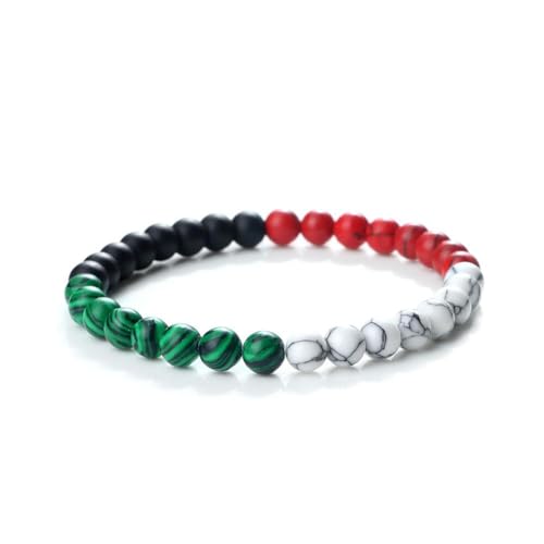 Qsnailfrr Palästinensisches Flaggen-Armband Palästinensisches Perlenarmband verstellbares Armband Souvenir Geschenk für Männer und Frauen kostenloses Palästina-Armband 16-28cm (6.29-11.02in) or