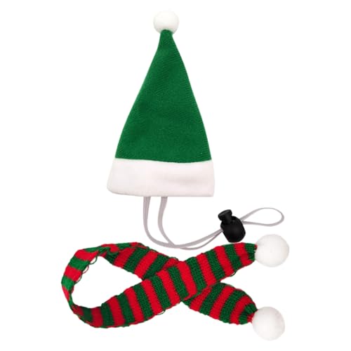 Acunny - Sombreros para gallinas, traje | Tema de Navidad Papá Noel | Bufanda y Mini Gorro Santa Ajustable para Animales | Pato Hamster Conejo Gato Loro Cachorro Lagarto Decoración de granja