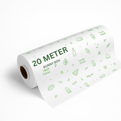Image of Bunny Box Butter Paper Roll | Premium Non-Stick Food Wrapping & Parchment Paper | Re-Heatable, Eco-Friendly, Non-Bleached, Food Grade Wrap for Cooking, Baking, Packing & Serving (White, 20 Meter)