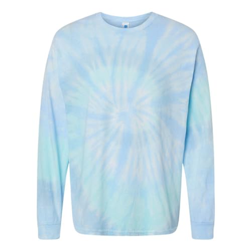 Colortone Mens Tie-Dyed Long Sleeve T-Shirt, 2XL, Lagoon-0