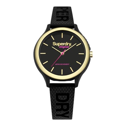 Superdry Damen Analog Japanischer Quarz Uhr mit Kunststoff Armband SYL151BG
