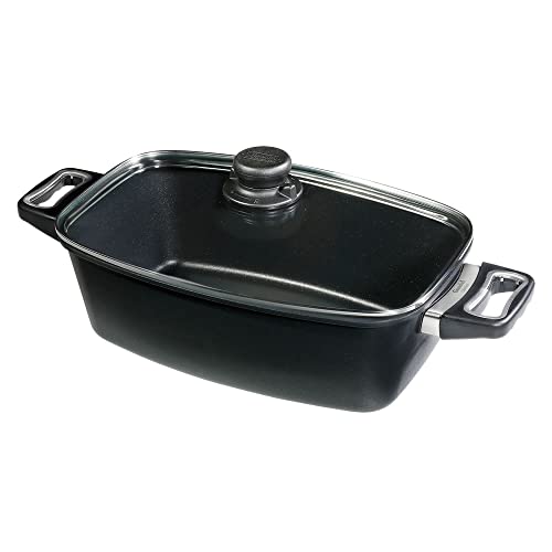 Bräter-Set Gundel Guss-Bräter mit Glasdeckel klein, 33 x 21 cm, Höhe 11,5 cm, BIOTAN-Oberfläche, backofenfeste Griffe