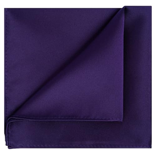 Image of KissTies 6PCS Satin Pocket Square Plain Color Handkerchief Gift Set