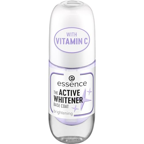 Esence The Active White Base Coat blanqueador de uñas, transparente, con vitaminas, protector, resultado de expresión, natural, vegano, sin conservantes, sin perfume, sin parabenos, 1 unidad (8 ml)
