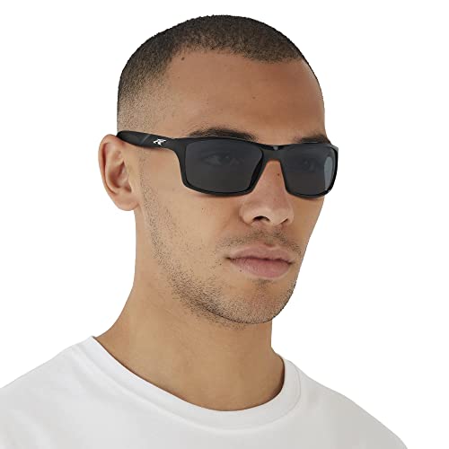 Arnette An4207 Boiler Rectangular Sunglasses, Black/Grey Polarized, 61 Mm #TOP5