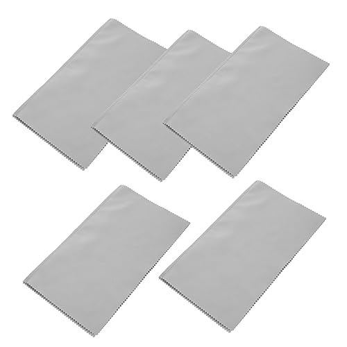 VALICLUD 5 Piezas paño de Limpieza Plateado Doble Herramienta de Limpieza de Joyas paño para pulir Joyas Suministros de Limpieza de Joyas paño de joyería paños de Limpieza de Joyas Grey