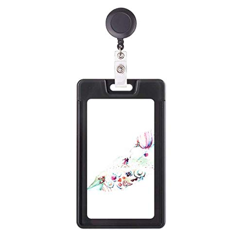 Porte-badge rétractable feu et aquarelle avec étui carte