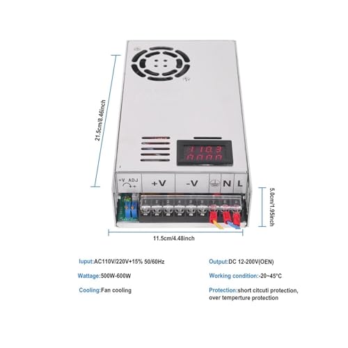 Alimentation réglable SMPS 220V AC 200V DC à affichage numérique transformateur variable - 5