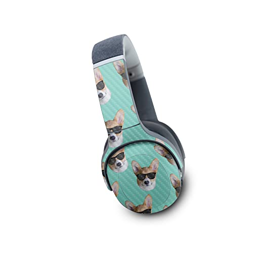 Image of MightySkins Carbon Fiber Skin Compatible with Skullcandy Crusher Evo Wireless - Cool Corgi | Protective, Durable Textured Carbon Fiber Finish | Easy to Apply | Made in The USA