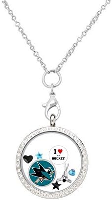 San Jose Sharks Floating Locket on a 32 Stainless Steel Chain