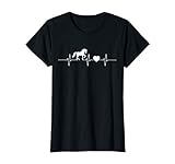 Damen Herzschlag Pferd Liebe Frequenz Puls Liebhaber Reiterin Herz T-Shirt