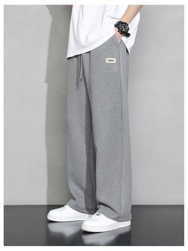 Floerns Men's Causal Letter Patch Drawstring Waist Straight Leg Track Pants4