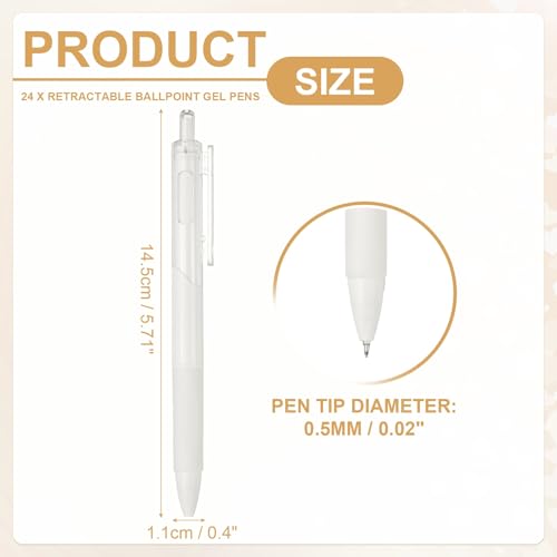 Stylos rétractables PATIKIL mignons 24 pièces pour journalisation et notes