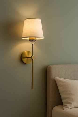 Image of kinis Luxury Modern Gold Wall Lamp | Crystal Accent & Elegant Metal Finish Wall lamp Decorative Wall Sconce Lighting for Bedroom, Living Room, Hallway & Hotel Decor (Pack of 2 with Bulb)