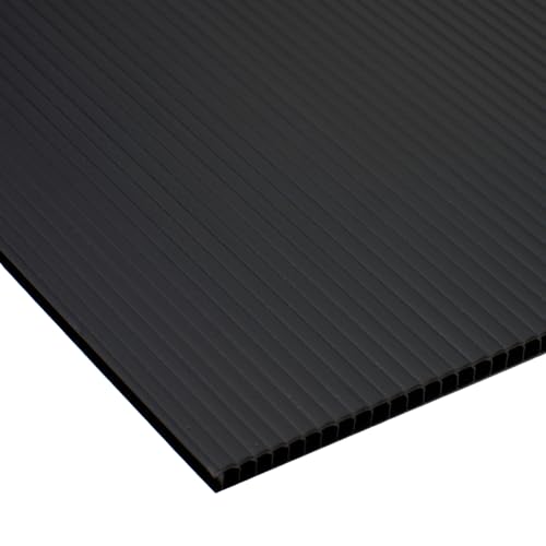 the-aluminium-shop Durable 2mm Thick Correx Black - 2400 x 1200 mm - Versatile and Sturdy Material Rolled Delivery (1 Sheet Black)