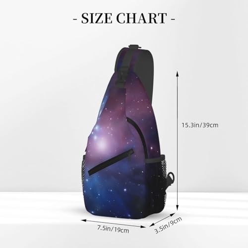 Bolso bandolera estampado galaxia azul y púrpura miniatura 3