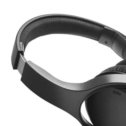 Hama TV Kopfhörer mit Kabel 6 m (verstellbarer Over-Ear Kopfhörer für Fernseher, Kopfhörer mit Lautstärkeregelung separat links/rechts, ideal für Senioren und Hörgeschädigte, 3,5 mm + 6,35 mm) schwarz