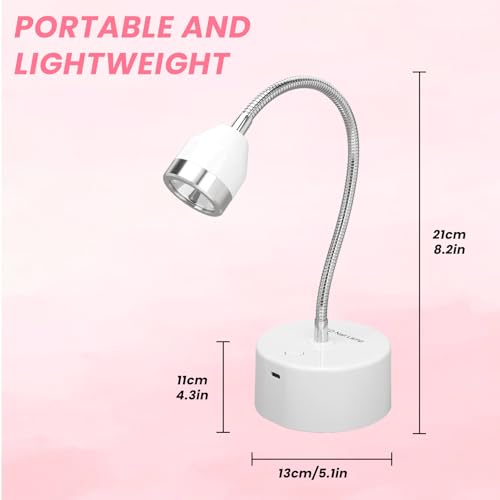 Lampe à ongles LED rechargeable sans fil avec col de cygne orientable pour manucure - 7